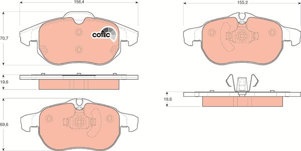 TRW GDB1613 - Kit de plaquettes de frein, frein à disque cwaw.fr