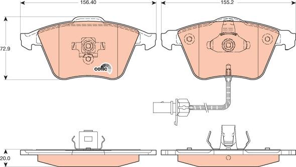 TRW GDB1617 - Kit de plaquettes de frein, frein à disque cwaw.fr