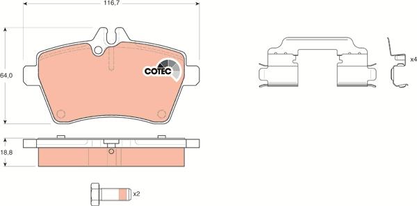 TRW GDB1630 - Kit de plaquettes de frein, frein à disque cwaw.fr