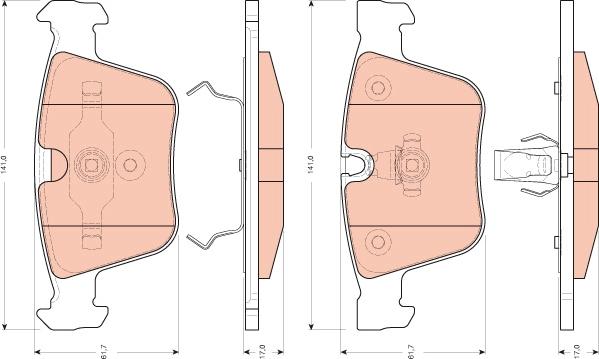 TRW GDB1675 - Kit de plaquettes de frein, frein à disque cwaw.fr