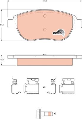 TRW GDB1676 - Kit de plaquettes de frein, frein à disque cwaw.fr