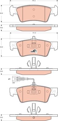 TRW GDB1671 - Kit de plaquettes de frein, frein à disque cwaw.fr