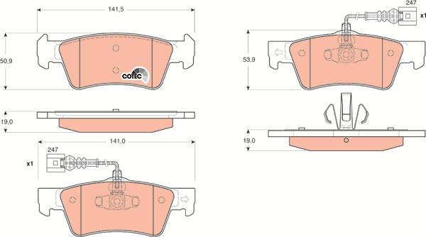 TRW GDB1672 - Kit de plaquettes de frein, frein à disque cwaw.fr