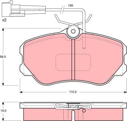 TRW GDB1095 - Kit de plaquettes de frein, frein à disque cwaw.fr