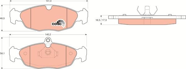 TRW GDB1040 - Kit de plaquettes de frein, frein à disque cwaw.fr