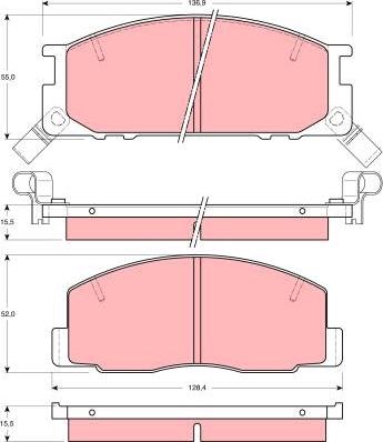 TRW GDB1043 - Kit de plaquettes de frein, frein à disque cwaw.fr