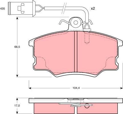 TRW GDB1054 - Kit de plaquettes de frein, frein à disque cwaw.fr