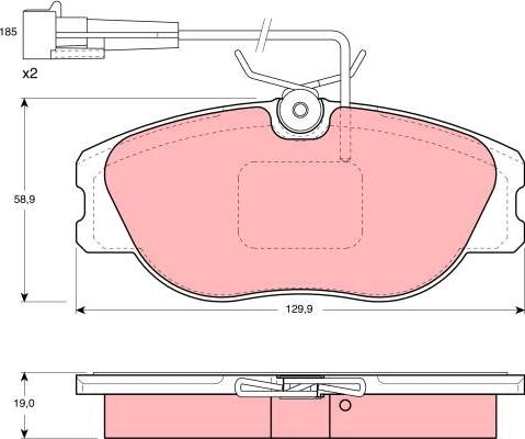 TRW GDB1058 - Kit de plaquettes de frein, frein à disque cwaw.fr