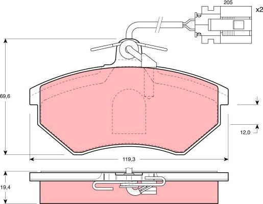 TRW GDB1057 - Kit de plaquettes de frein, frein à disque cwaw.fr