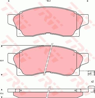 TRW GDB1062 - Kit de plaquettes de frein, frein à disque cwaw.fr