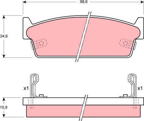 TRW GDB1002 - Kit de plaquettes de frein, frein à disque cwaw.fr