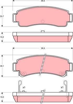 TRW GDB1014 - Kit de plaquettes de frein, frein à disque cwaw.fr