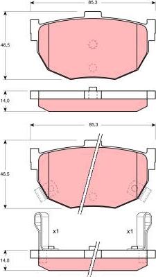 TRW GDB1010 - Kit de plaquettes de frein, frein à disque cwaw.fr