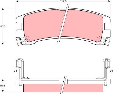 TRW GDB1018 - Kit de plaquettes de frein, frein à disque cwaw.fr