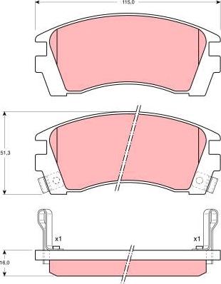 TRW GDB1013 - Kit de plaquettes de frein, frein à disque cwaw.fr