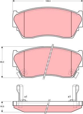 TRW GDB1012 - Kit de plaquettes de frein, frein à disque cwaw.fr