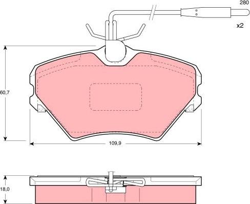 TRW GDB1087 - Kit de plaquettes de frein, frein à disque cwaw.fr