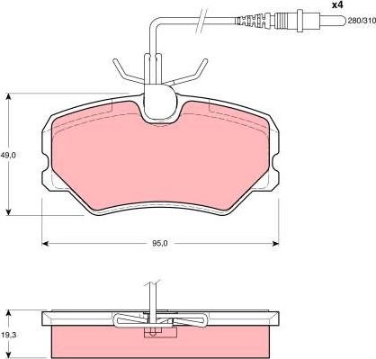 TRW GDB1039 - Kit de plaquettes de frein, frein à disque cwaw.fr