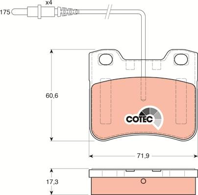 TRW GDB1031 - Kit de plaquettes de frein, frein à disque cwaw.fr