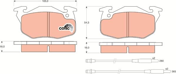 TRW GDB1033 - Kit de plaquettes de frein, frein à disque cwaw.fr