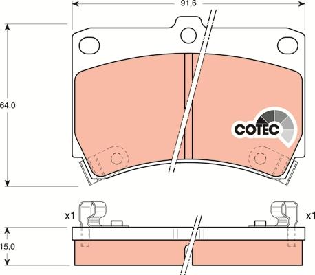 TRW GDB1024 - Kit de plaquettes de frein, frein à disque cwaw.fr