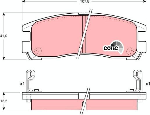 TRW GDB1023 - Kit de plaquettes de frein, frein à disque cwaw.fr