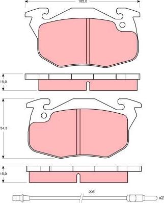 TRW GDB1079 - Kit de plaquettes de frein, frein à disque cwaw.fr