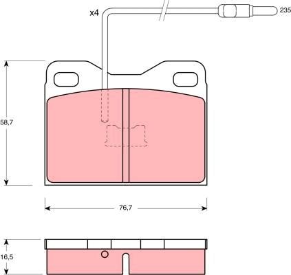 TRW GDB1075 - Kit de plaquettes de frein, frein à disque cwaw.fr