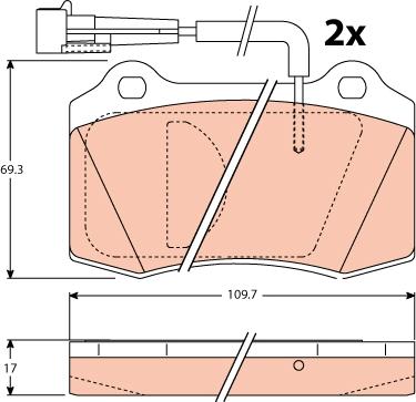 TRW GDB1191 - Kit de plaquettes de frein, frein à disque cwaw.fr