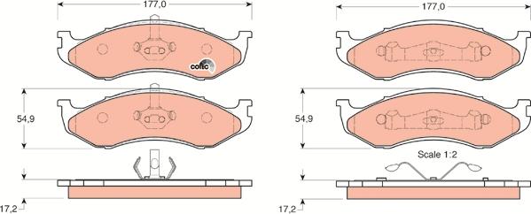 TRW GDB1153 - Kit de plaquettes de frein, frein à disque cwaw.fr