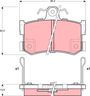 TRW GDB1169 - Kit de plaquettes de frein, frein à disque cwaw.fr