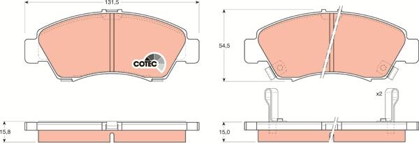 TRW GDB1164 - Kit de plaquettes de frein, frein à disque cwaw.fr