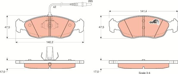 TRW GDB1104 - Kit de plaquettes de frein, frein à disque cwaw.fr