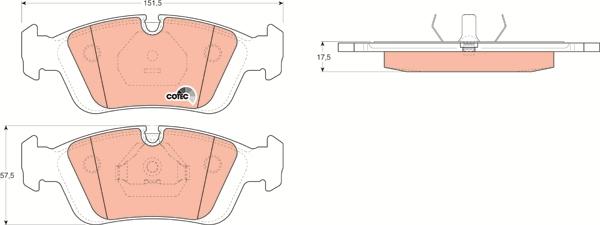 TRW GDB1100 - Kit de plaquettes de frein, frein à disque cwaw.fr