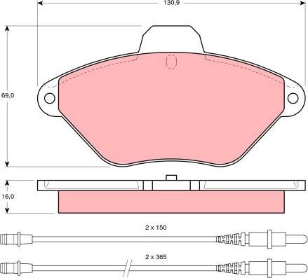 TRW GDB1102 - Kit de plaquettes de frein, frein à disque cwaw.fr