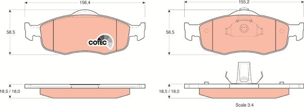 TRW GDB1107 - Kit de plaquettes de frein, frein à disque cwaw.fr