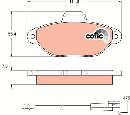 TRW GDB1115 - Kit de plaquettes de frein, frein à disque cwaw.fr