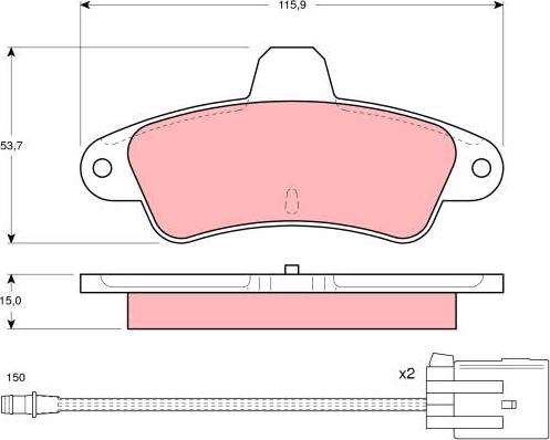 TRW GDB1112 - Kit de plaquettes de frein, frein à disque cwaw.fr