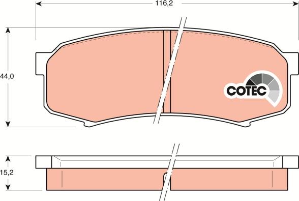 TRW GDB1182 - Kit de plaquettes de frein, frein à disque cwaw.fr