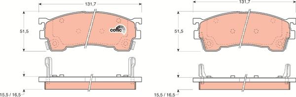 TRW GDB1139DT - Kit de plaquettes de frein, frein à disque cwaw.fr