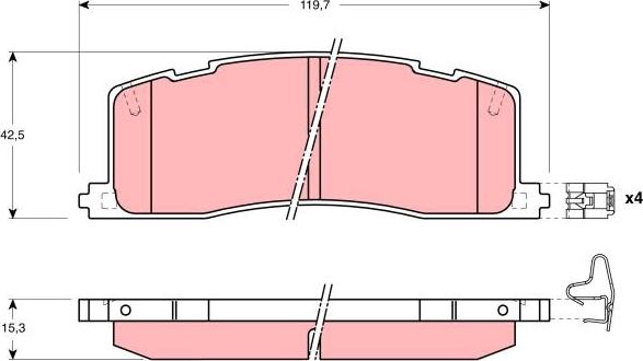 TRW GDB1138 - Kit de plaquettes de frein, frein à disque cwaw.fr