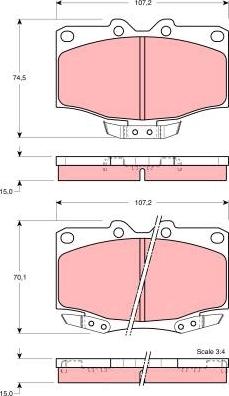 TRW GDB1133 - Kit de plaquettes de frein, frein à disque cwaw.fr