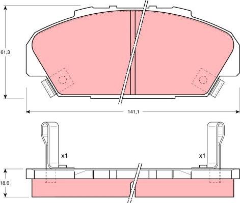 TRW GDB1137 - Kit de plaquettes de frein, frein à disque cwaw.fr