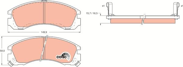 TRW GDB1126AT - Kit de plaquettes de frein, frein à disque cwaw.fr