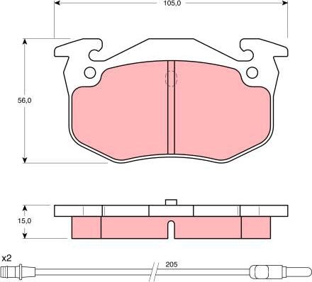 TRW GDB1120 - Kit de plaquettes de frein, frein à disque cwaw.fr