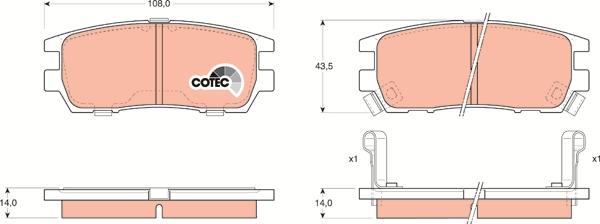 TRW GDB1127 - Kit de plaquettes de frein, frein à disque cwaw.fr