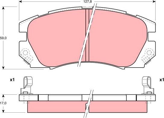 TRW GDB1179 - Kit de plaquettes de frein, frein à disque cwaw.fr