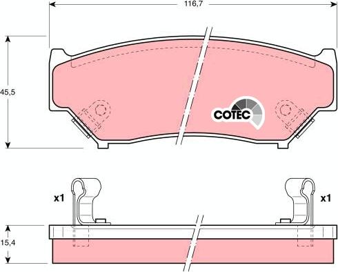 TRW GDB1174 - Kit de plaquettes de frein, frein à disque cwaw.fr