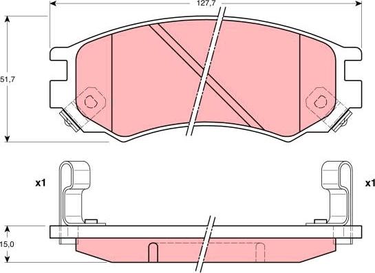 TRW GDB1175 - Kit de plaquettes de frein, frein à disque cwaw.fr