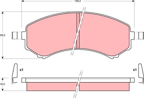 TRW GDB1176 - Kit de plaquettes de frein, frein à disque cwaw.fr